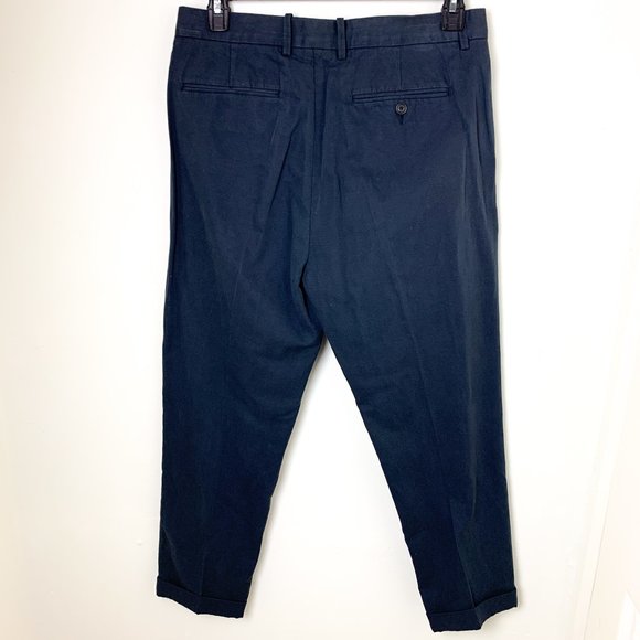 VINCE washed blue linen chino pant cuffed 32 - Picture 7 of 8